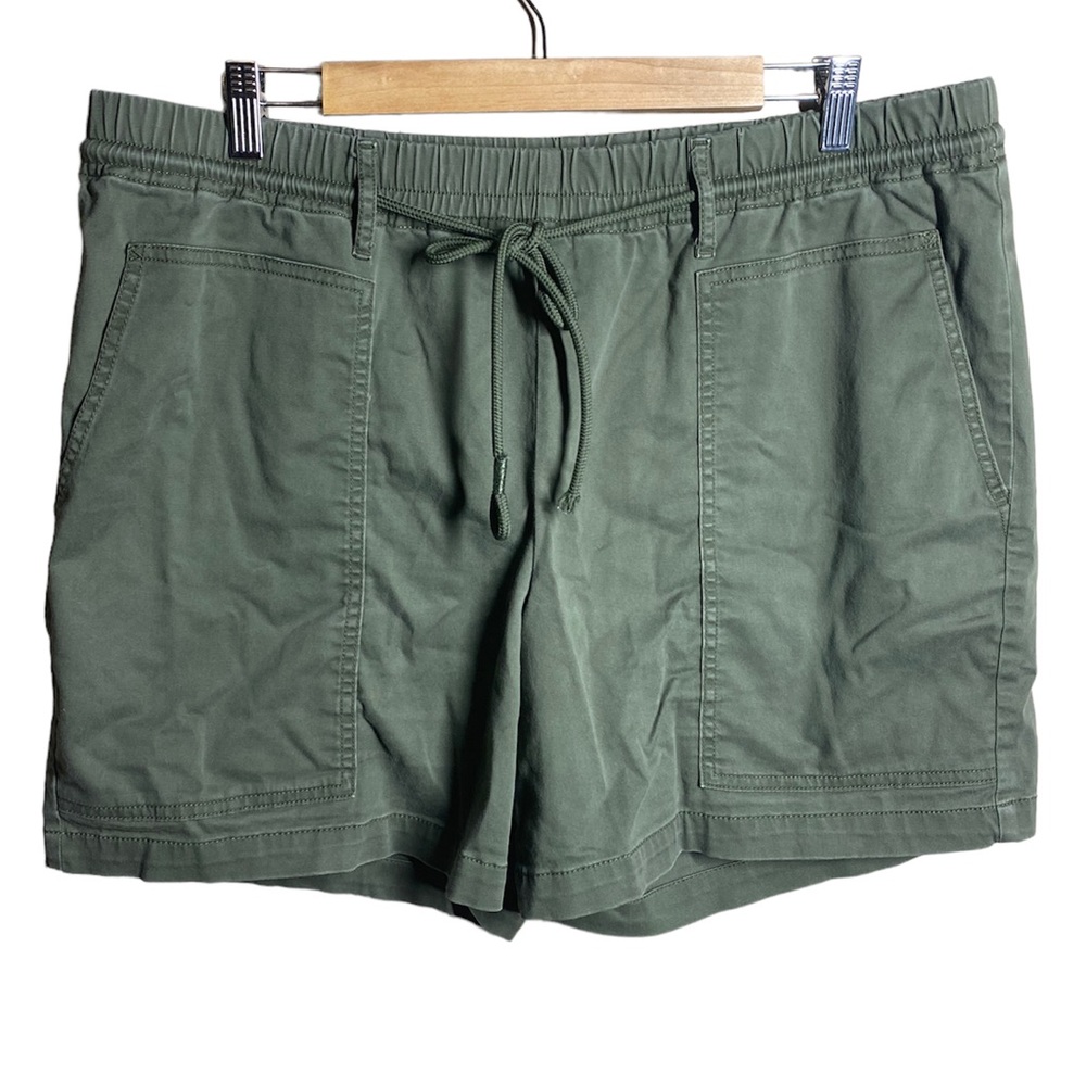 J. Jill Army Green Drawstring Shorts